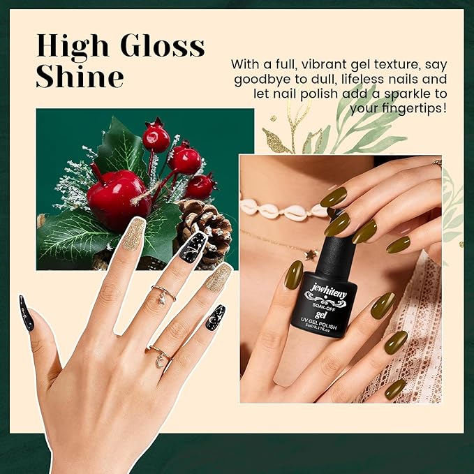 JEWHITENY 23PCS Nail Polish Set 20 Colors Gel Nail Polish Jelly Color Natural and Elegant Long Lasting Suitable for Salon at Home-FemmiqueWomen