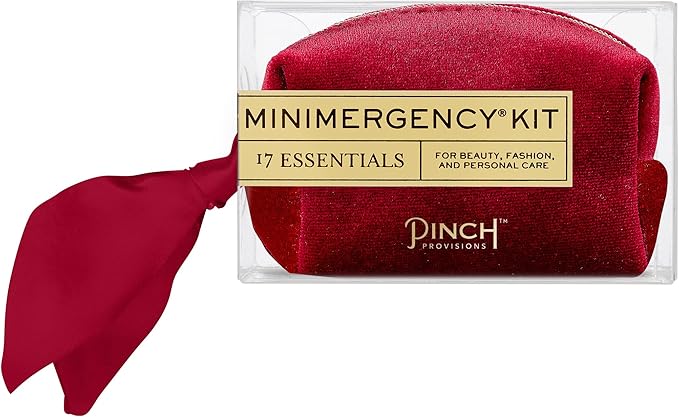 Pinch Provisions Velvet Minimergency Kit, for Her, Includes 17 Must-Have Emergency Essential Items, Compact, Multi-Functional Pouch, Gift for Parties and Birthdays-FemmiqueWomen
