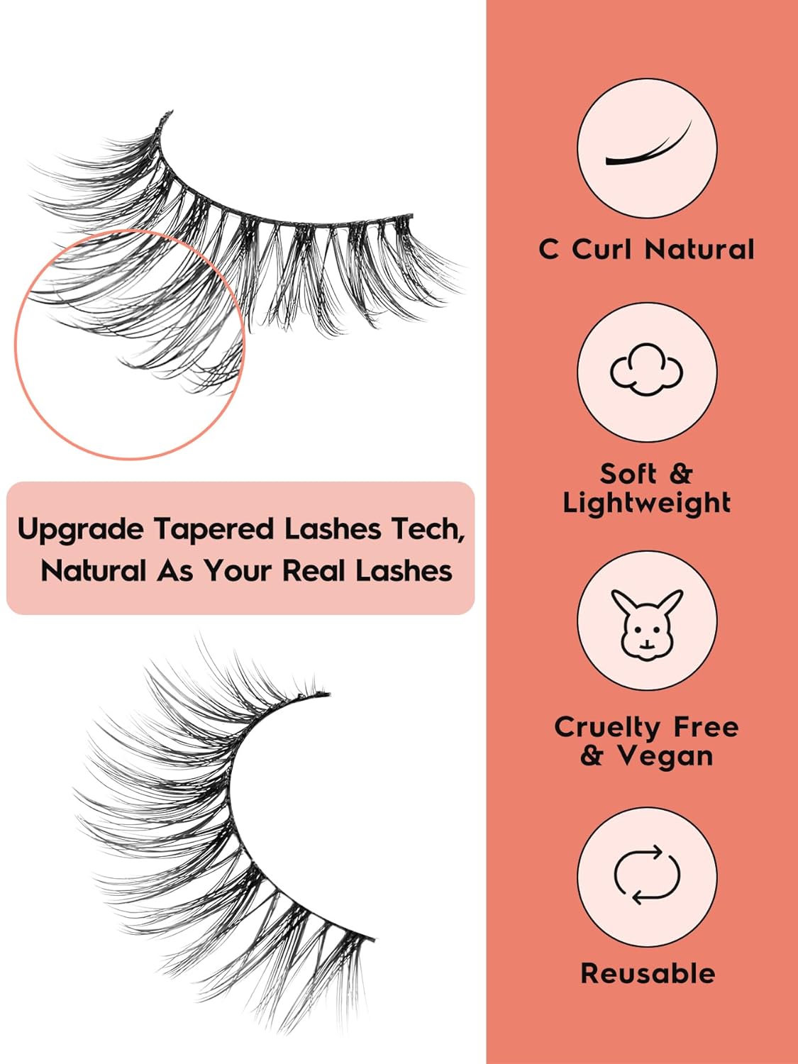 Eyelashes Wispy Natural Lashes 12mm Short Strip Lashes Thinner Band 3D Volume Fake Eyelashes Siligli Eyelashes C Curl False Lashes Pack 7 Pair-FemmiqueWomen