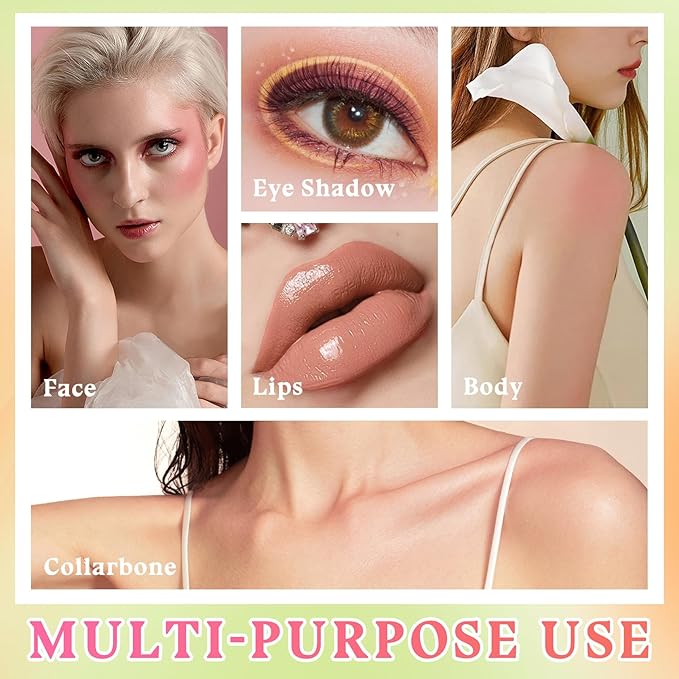 3PCS Blush Stick for Cheeks,Multi-use Solid Matte Makeup Stick Blush Cream for Cheek Eyes and Lips Tint,Moisturizing Tinted Cream Blush,Natural Blendable Cheek Blusher with 3 Makeup Sponges A3-FemmiqueWomen