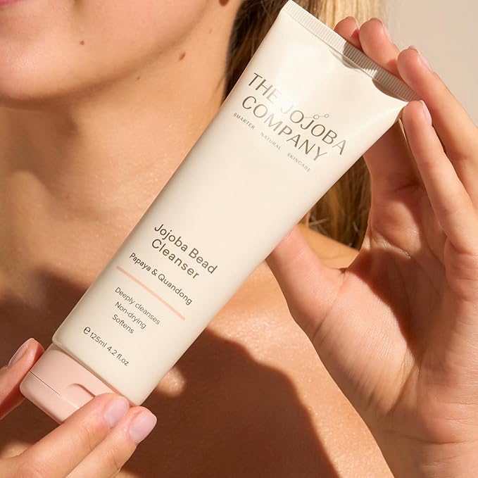 The Jojoba Company Bead Cleanser With Papaya & Quandong - Exfoliating & Hydrating Cream Face Wash - Gentle for Sensitive Skin - Pore Cleansing - For All Skin Types - 125ml-FemmiqueWomen