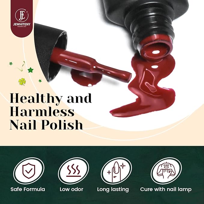 JEWHITENY 23PCS Nail Polish Set 20 Colors Gel Nail Polish Jelly Color Natural and Elegant Long Lasting Suitable for Salon at Home-FemmiqueWomen