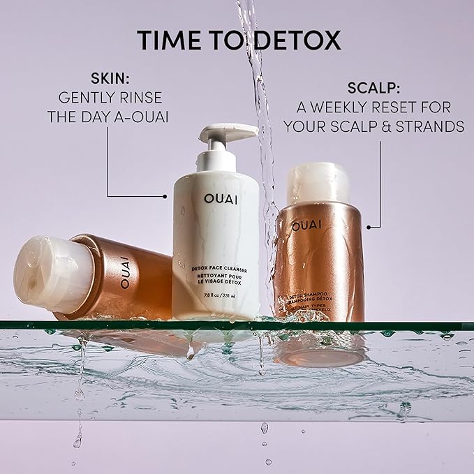 OUAI Detox Facial Cleanser - Deep Cleansing Face Wash with Glycolic Acid, Niacinamide & PHA - Removes Sweat, Dirt & Oil Without Drying - Gentle Face Cleanser for Post-Workout (7.8 Fl Oz)-FemmiqueWomen