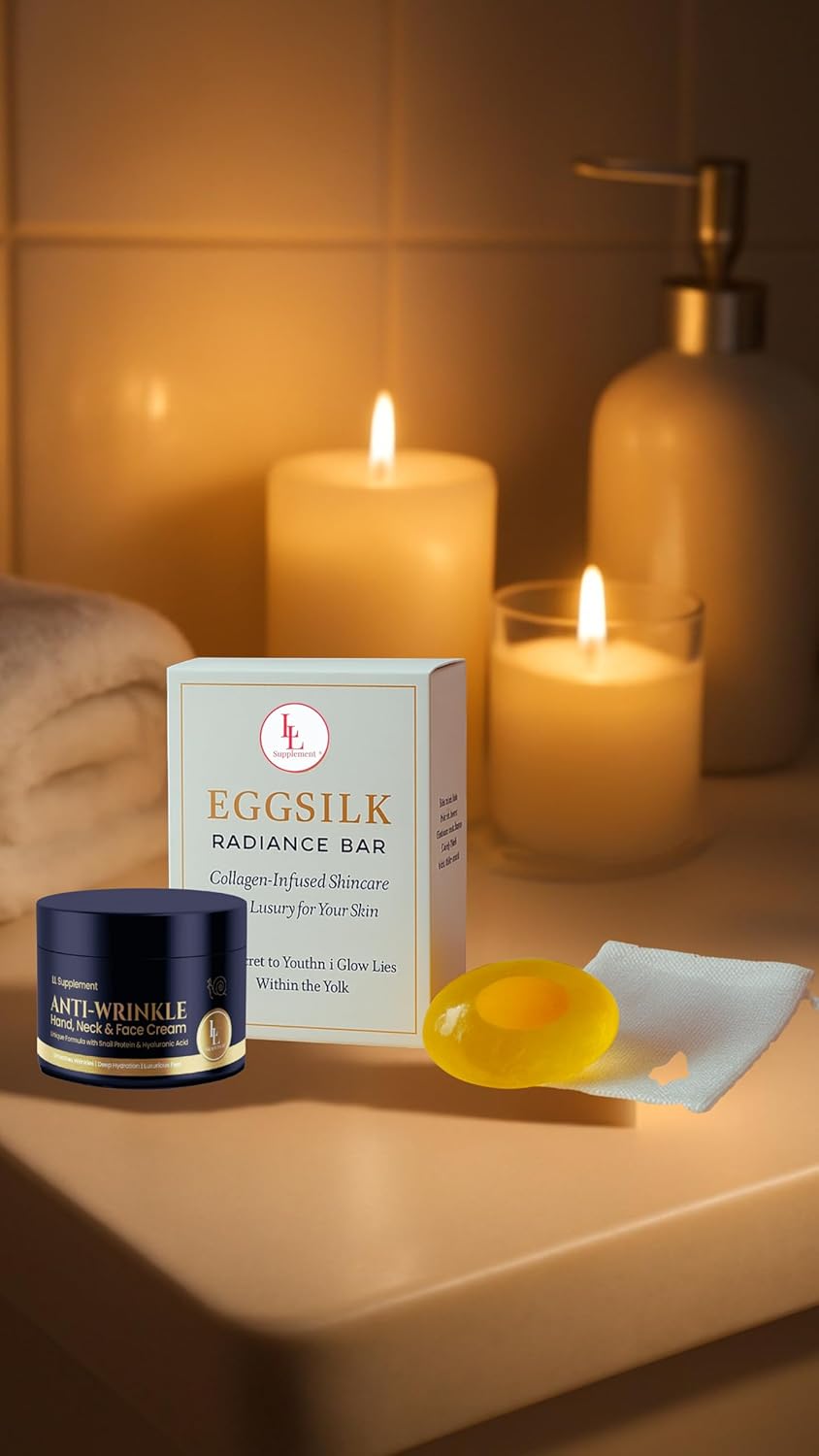 L & L Supplement EggSilk Egg Soap Radiance Bar with Yolk Extract | For Smooth, Glowing Skin | Gentle for Face & Body, All Skin Types | Sulfate-Free, Cruelty-Free, Clean Beauty | 80g-FemmiqueWomen