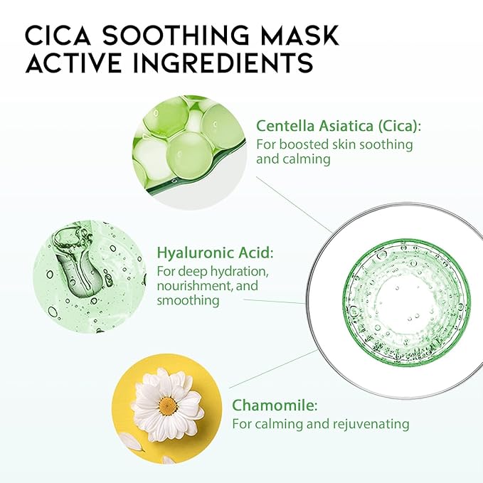#OOTD Face Mask Korean Skincare for Dry Sensitive Skin | Hydrating, Revitalizing, Calming, Collagen, Ceramide, Cica, Vitamin C Serum Sheet Masks (12EA)-FemmiqueWomen