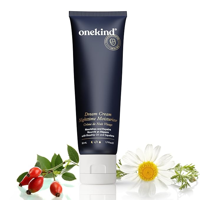 Onekind Dream Cream Night Moisturizer – Hydrating Anti-Aging Face Cream with Squalane, Rosehip & Shea Butter – Fragrance-Free, Vegan, for Dry & Sensitive Skin – 1.7 oz-FemmiqueWomen