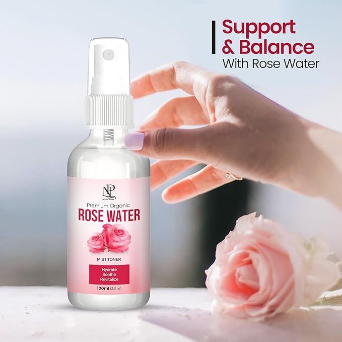 Rose Water 100ml, Refreshing Facial Mist for All Glowing Skin and Hair Types (Pack of 1)-FemmiqueWomen
