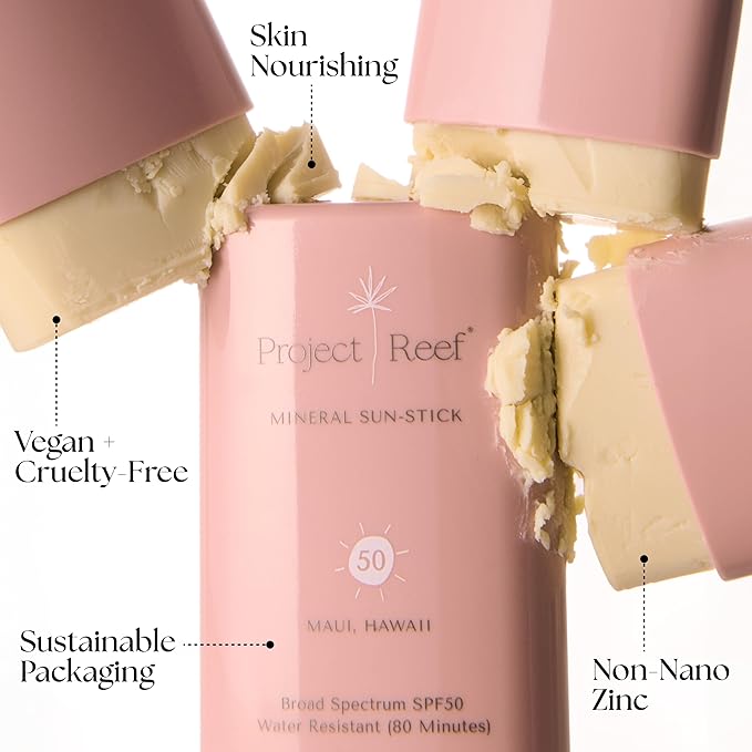 SPF 50 Sheer Mineral Sunscreen Stick - Vegan, Reef Safe, Non-Nano Zinc, Face Sunblock Stick, No White Residue, Pocket Size, Ideal for Travel & Kids .05 oz-FemmiqueWomen