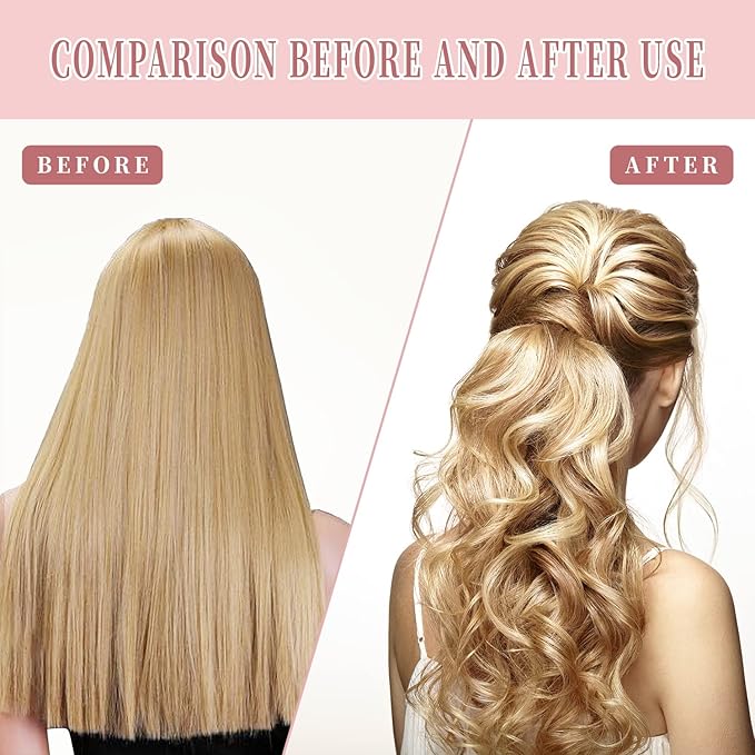 30pcs Wave Curlers Rollers Kit with Styling Hooks, Heatless Spiral Curls for Medium and Long Hair 17.8(45 cm)-FemmiqueWomen