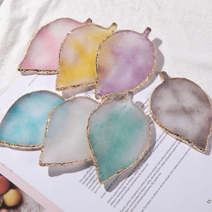 1 Piece Nail Art Palette Nail Polish Palette Mixing Palette Makeup Plate Nail Plate for Nail Art Nail Tip Holder Nail Art Display (gray leaf)-FemmiqueWomen