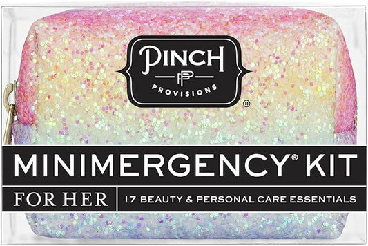 Pinch Provisions Rainbow Minimergency Kit, includes 17 Travel-Sized Cosmetic Essentials, Convenient for Purses, Emergency Beauty Accessories, Gifts for Holiday’s & Birthday’s-FemmiqueWomen