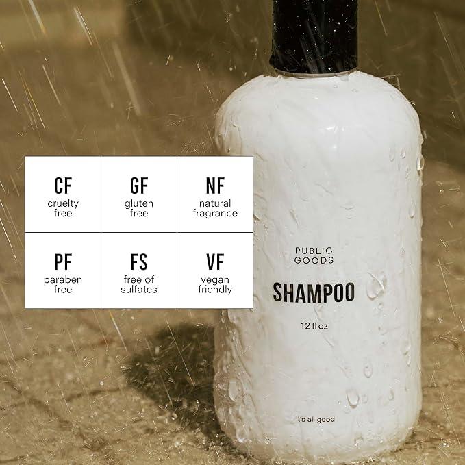 Public Goods Shampoo for Women & Men | Natural Gentle Shampoo to Cleanse & Nourish All Hair Types | Made with Organic Essential Oils | Sulfate & Paraben Free | Vegan | Made in Canada | 12 Fl Oz Bottle-FemmiqueWomen