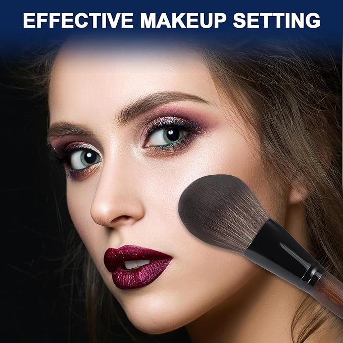 Large Bamboo Mineral Powder Brush, Fluffy Foundation Makeup Brush Kabuki Brushes with Soft Synthetic Bristles for Loose & Pressed Powder, Liquid, Cream, Buffing, Blending, Vegan & Cruelty-Free Tool-FemmiqueWomen