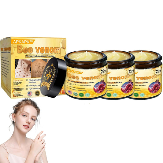 Bee Venom Comprehensive Cream, Professional bee venom cream for Removing and Repair, APKAPK Bee Venom Skin Treatment Cream, Natural Serum Suitable for All Skin Types (3 Pack)-FemmiqueWomen