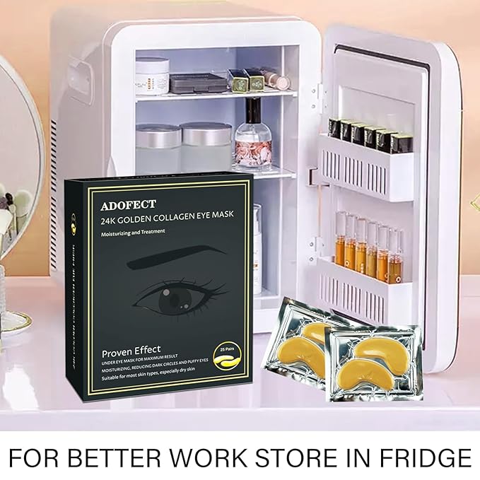 25 Paris Under Eye Patches Eye Mask for Puffy Eyes, Reducing Dark Circles, Anti-Aging & Refreshing, Collagen Eye Mask Eye Pads for Skin Care, 24K Gold-FemmiqueWomen