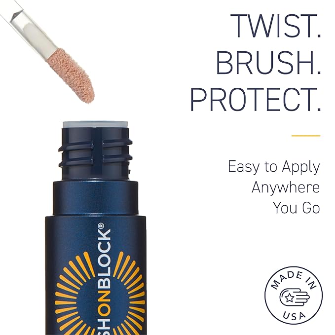 Brush On Block Sun Shine Protective Lip Oil SPF 30, Mineral Protection from UVA/UVB & Blue Light, Hydrating, Cruelty-Free, Gluten-Free, & Vegan, Nude-FemmiqueWomen