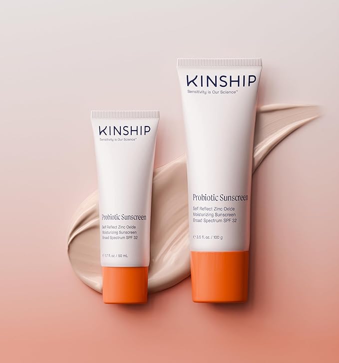 Kinship Zinc Oxide Mineral Sunscreen for Face Self Reflect SPF 32 | Vegan, Reef Safe, Non Toxic Eczema Sunscreen for Sensitive Skin | Sunblock Face Moisturizer with SPF (1.75 oz)-FemmiqueWomen