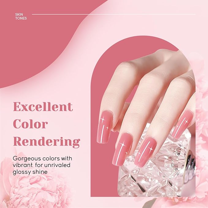 JEWHITENY 14 PCS Poly Nail Gel Kit Poly Extension Gel Kit Starter Kit With Slip Solution Professional Extension Set With LED Lamp Nail Art Design Beginner All In One-FemmiqueWomen