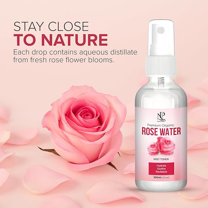 Rose Water 100ml, Refreshing Facial Mist for All Glowing Skin and Hair Types (Pack of 1)-FemmiqueWomen