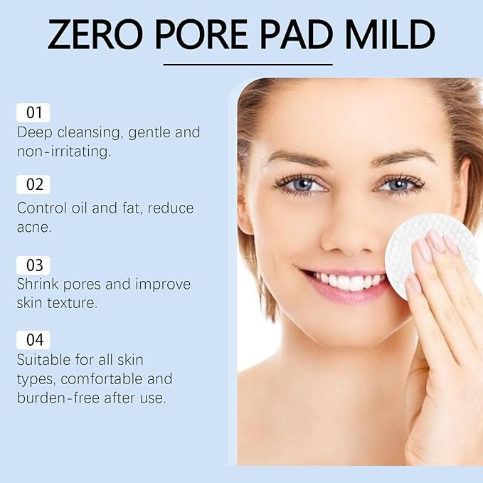 Zero Pore Facial Toner Pads 2.0, Dual-Textured, 4.5% AHA Lactic Acid, 0.45% BHA Salicylic Acid, 70 Count-FemmiqueWomen