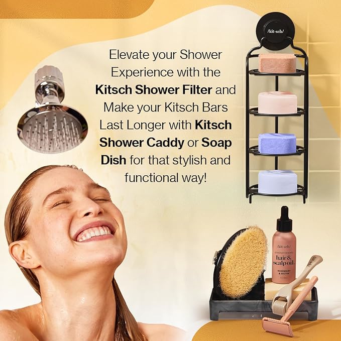 Kitsch Coconut Oil Shampoo Bar - Hydrate & Soften Dry Damaged Hair - Deep Moisturizing Curly Hair Shampoo - Safe Shampoo for Color Treated Hair - Silicone, Paraben & Sulfate Free - 3.2 oz-FemmiqueWomen