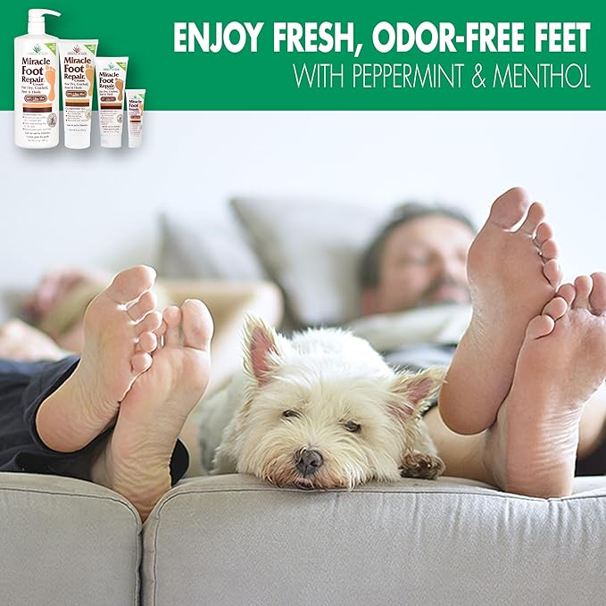 Miracle Foot Repair Cream, 4 oz Repairs Dry Cracked Heels and Feet, Diabetic-Safe, 60% Pure Ultra Aloe Moisturizes, Softens, and Repairs, Relief from Discomfort of Ingrown Toenails (2-Pack)