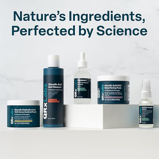 QRxLabs Glycolic Acid Face Wash – Gentle Exfoliating Gel Cleanser for Smoother Looking Skin – Helps Improve Texture & Hydration – Ideal for Blemish-Prone Skin and Ingrown Hairs – 6 oz-FemmiqueWomen