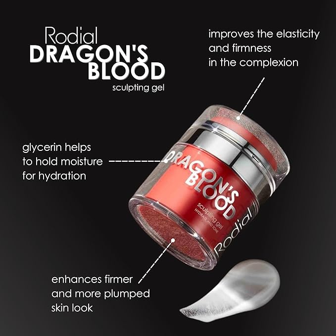 Rodial Dragon's Blood Sculpting Gel 1.7 fl oz - Rejuvenating, Ultra-Hydrating Face Cream - Refreshing Gel/Cream Formula - Triple Action Collagen Formula for a Firmer, Tighter and Smoother Skin Look-FemmiqueWomen