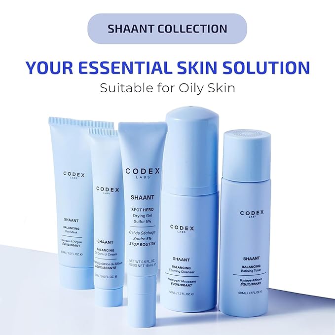 Codex Labs Shaant Deep Cleanse & Tone Kit, Pore Purifying Scrub (100g) & Refining Toner (100ml) - Oil Control & Pore Minimizer - for Acne Prone Skin - with 2% Salicylic Acid, 2% Gluconolactone (PHA)-FemmiqueWomen