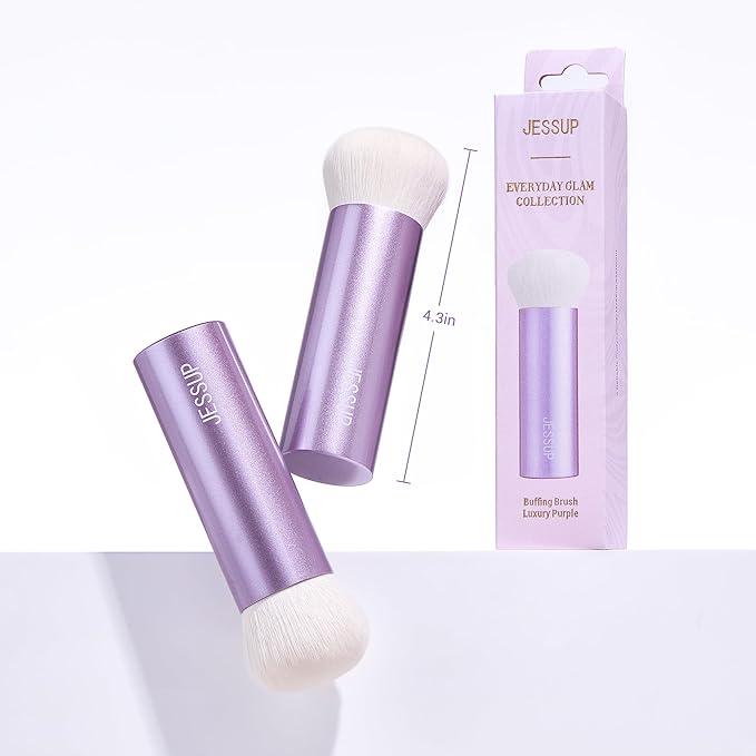 Jessup Professional Foundation Brush for Liquid, Cream and Powder, Large Dense Face Makeup Brush for Natural Flawless Finish, Luxury Purple AS004-FemmiqueWomen
