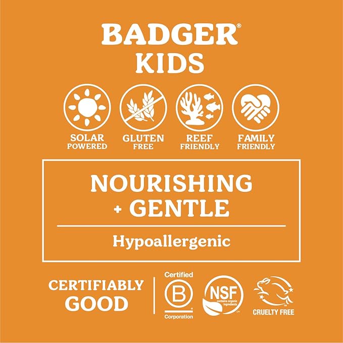 Badger Kids Mineral Sunscreen Combo, SPF 40 Cream + SPF 35 Kids Face Stick, Organic Sunscreens w/Mineral Zinc Oxide, Water Resistant, Reef Safe Broad Spectrum, Tangerine & Vanilla Scent, 2-Count-FemmiqueWomen
