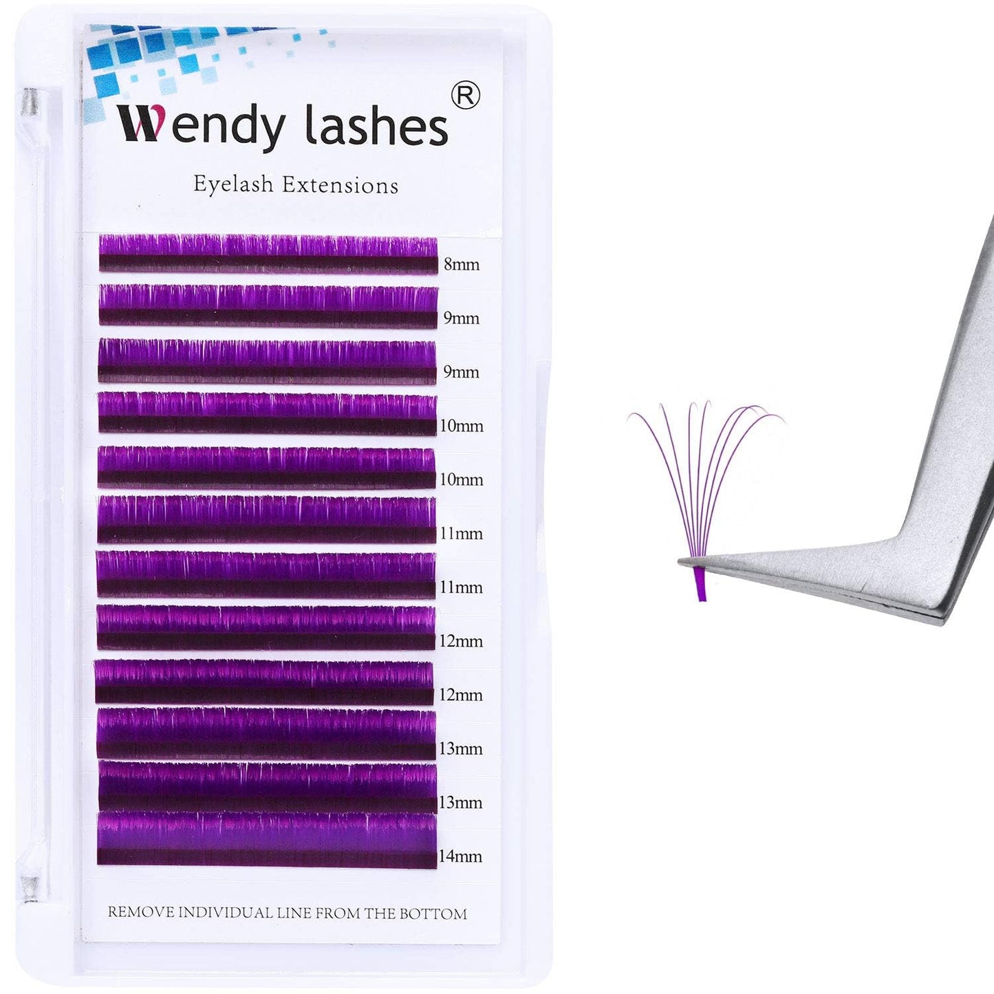 Easy Fan Volume for Lash Artists: Wendy, Handmade Fans for Eyelash Extensions, Self Fanning, Blooming, B-KH, Purple, D-0.07-8-14-FemmiqueWomen