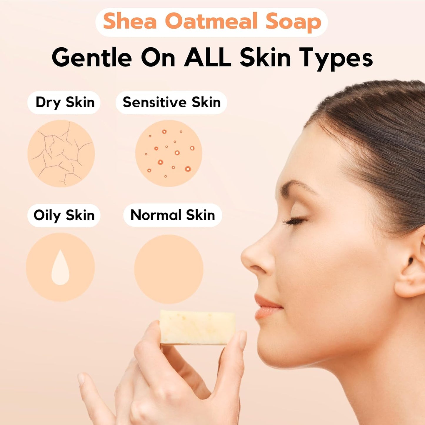 ECO ROOTS 3 Pack Natural Oatmeal Soap Bar – Face & Body Cleansing Bar with Shea Butter & Coconut Oil – Gentle Daily Moisturizing Bars of Soap-FemmiqueWomen