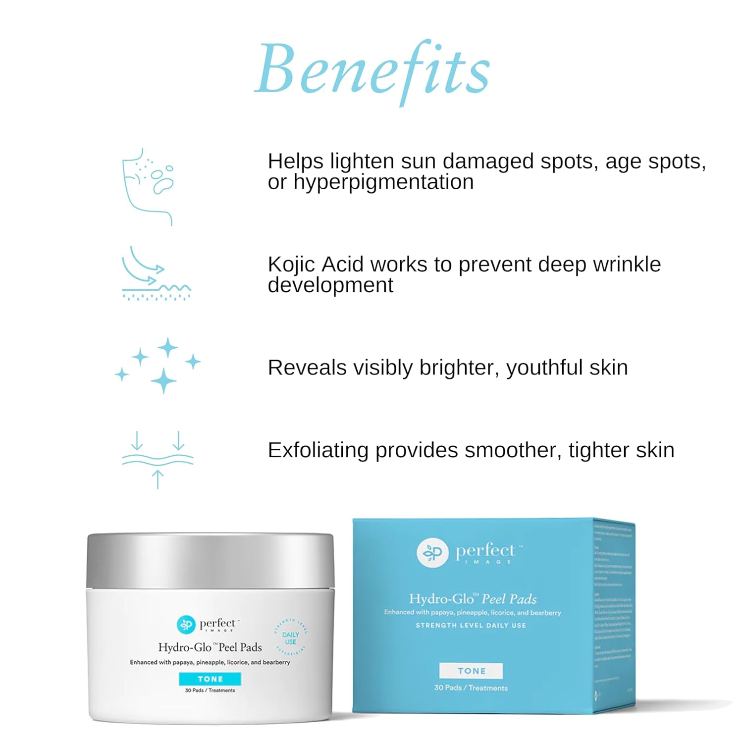 Hydro-Glo Peel Pads - Enhanced with Kojic, Mandelic, Glutathione, Licorice, Papaya, Pineapple, Bearberry Extracts (10% Strength Peel)-FemmiqueWomen
