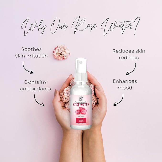 Rose Water 100ml, Refreshing Facial Mist for All Glowing Skin and Hair Types (Pack of 1)-FemmiqueWomen