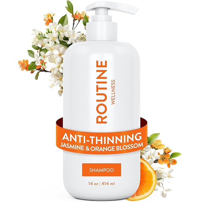 Routine Wellness Anti-Thinning Shampoo for Thinning Hair - Biotin DHT Blocker Women & Men - Color Safe Shampoo for Hair Loss & Healthy Hair - Jasmine & Orange Blossom - 14oz-FemmiqueWomen