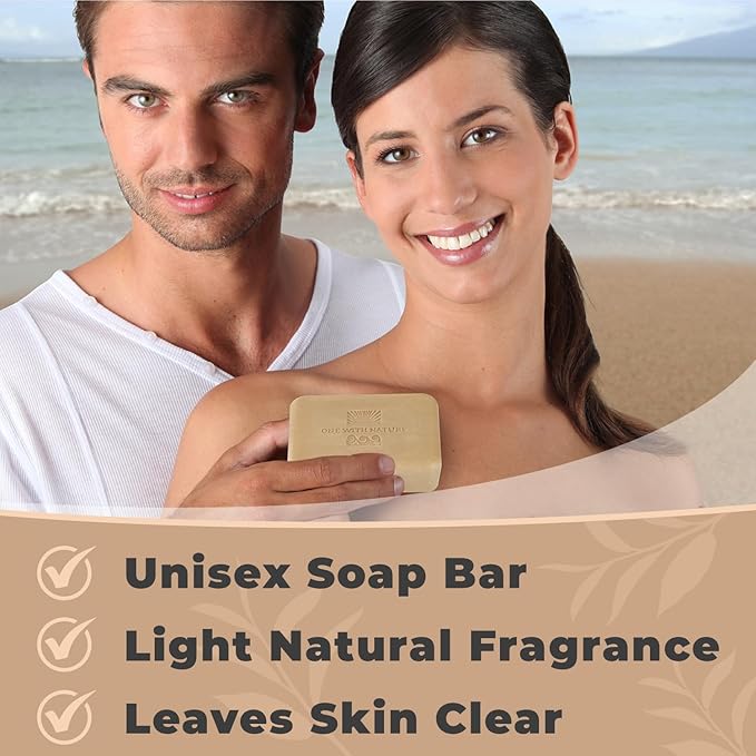 One With Nature Dead Sea Salt Shea Butter Soap 4oz 3-Pack – Purifying and Exfoliating Soap Bar with Dead Sea Minerals for Face & Body, for Men & Women-FemmiqueWomen