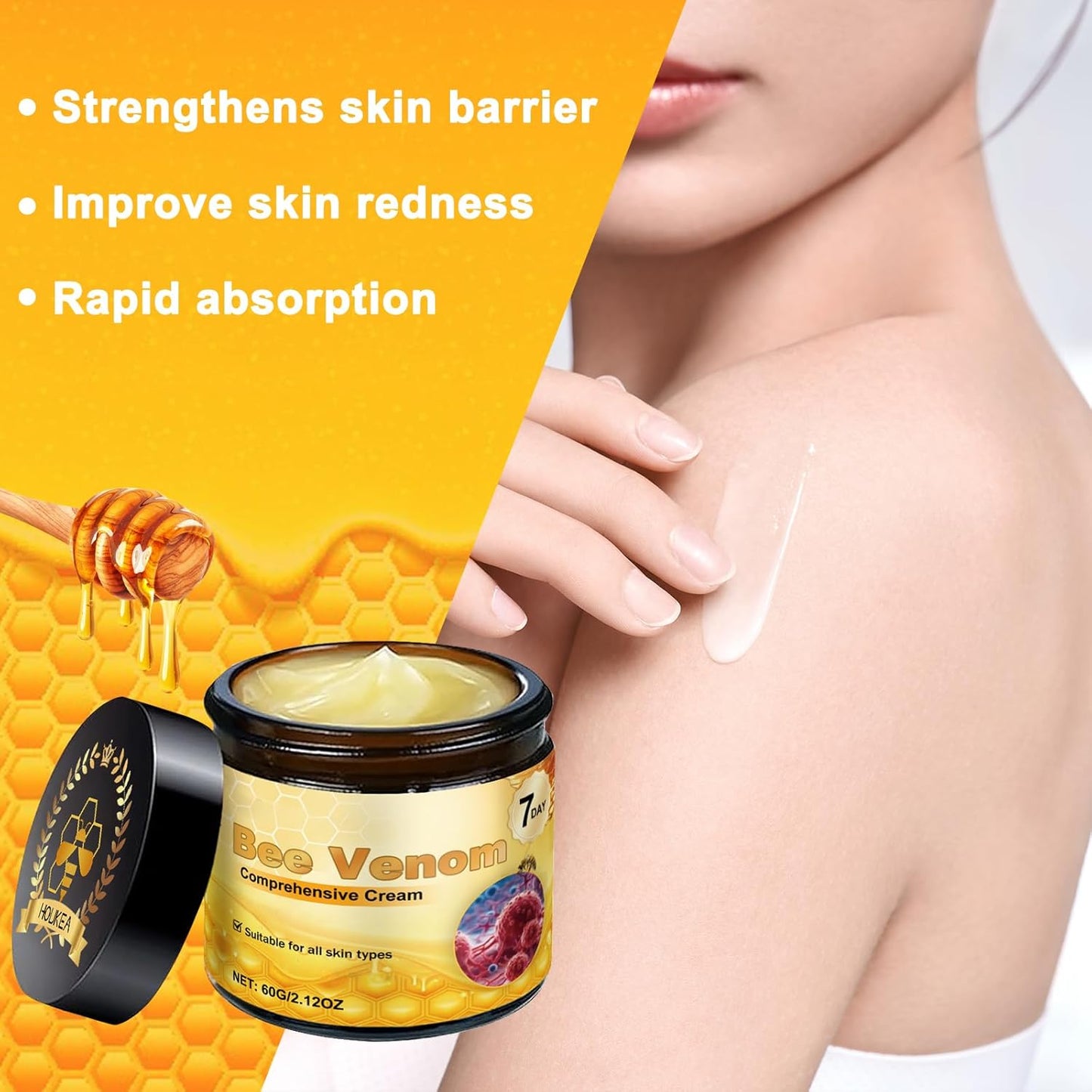 Bee Venom Comprehensive Cream,Bee Venom Skin Treatment Cream,Advanced Firming & Wrinkle-Reducing cream Natural Skin Moisturizer for All Skin Types(2PCS)-FemmiqueWomen