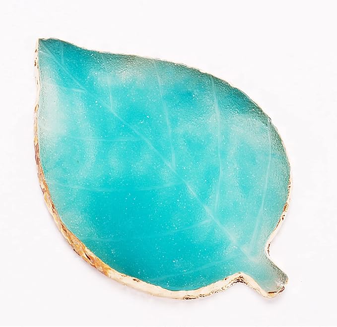 1 Piece Nail Art Palette Nail Polish Palette Mixing Palette Makeup Plate Nail Plates for Nail Art Nail Tip Holder Nail Art Display (Blue Leaf)-FemmiqueWomen