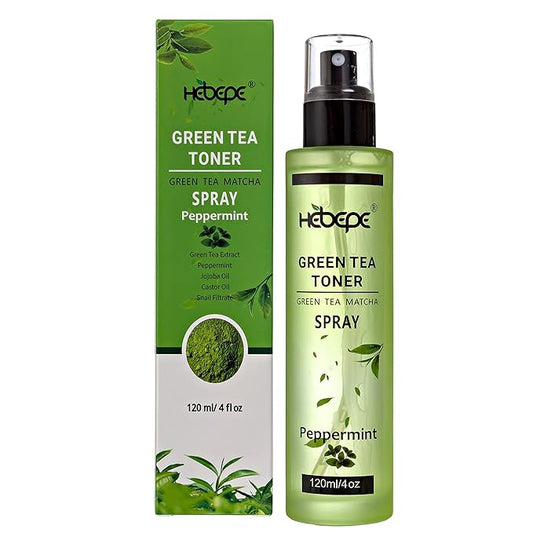 Green Tea Matcha Facial Toner Mist with Peppermint, Refreshing, Moisturizing, and Soothing Face Toner, with Jojoba Oil, Castor Oil, Snail Filtrate,120ml-FemmiqueWomen