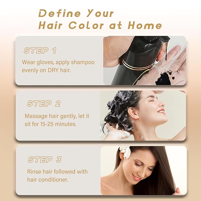 Silver Gray Hair Dye Shampoo, Instant Hair Color Shampoo, Colors Hair in Minutes, Long Lasting Silver Hair Dye, Champu Para Canas, Easy to Use 16.90 Fl Oz-FemmiqueWomen