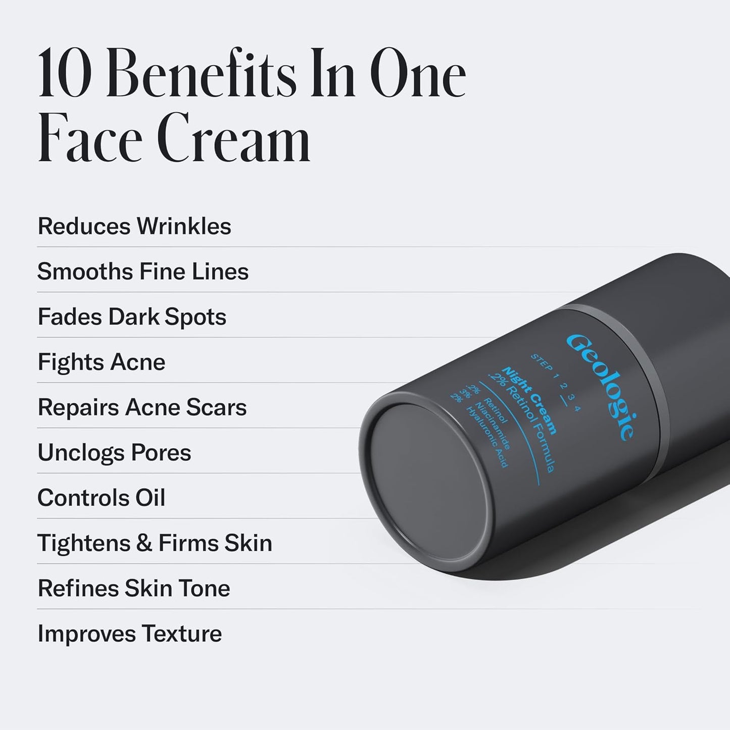 Geologie Retinol Anti-Aging Face Cream for Sensitive Skin | Beginner-Friendly .1% Retinol Formula | Effective Results | Reduces Wrinkles | For Men & Women-FemmiqueWomen