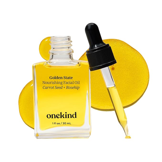 Onekind Golden State Anti Aging Botanical Face Oil with Rosehip Seed Oil, Sea Buckthorn Extract, Carrot Seed to Visibly Brighten, Firm, and Hydrate - Nourishing and Hydrating for Dry Skin-FemmiqueWomen