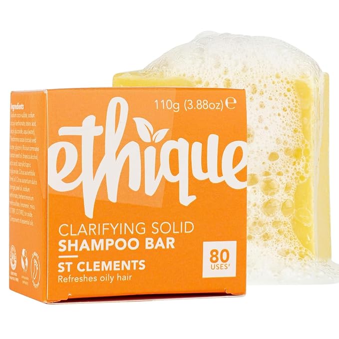 Ethique St Clements -Clarifying Solid Shampoo Bar for Oily Hair - Vegan, Eco-Friendly, Plastic-Free, Cruelty-Free, 3.88 oz (Pack of 1)-FemmiqueWomen