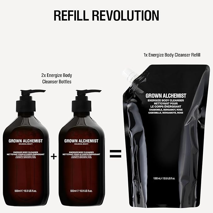 Grown Alchemist Energize Body Cleanser Set (500 ml) + Refill (1L)-FemmiqueWomen