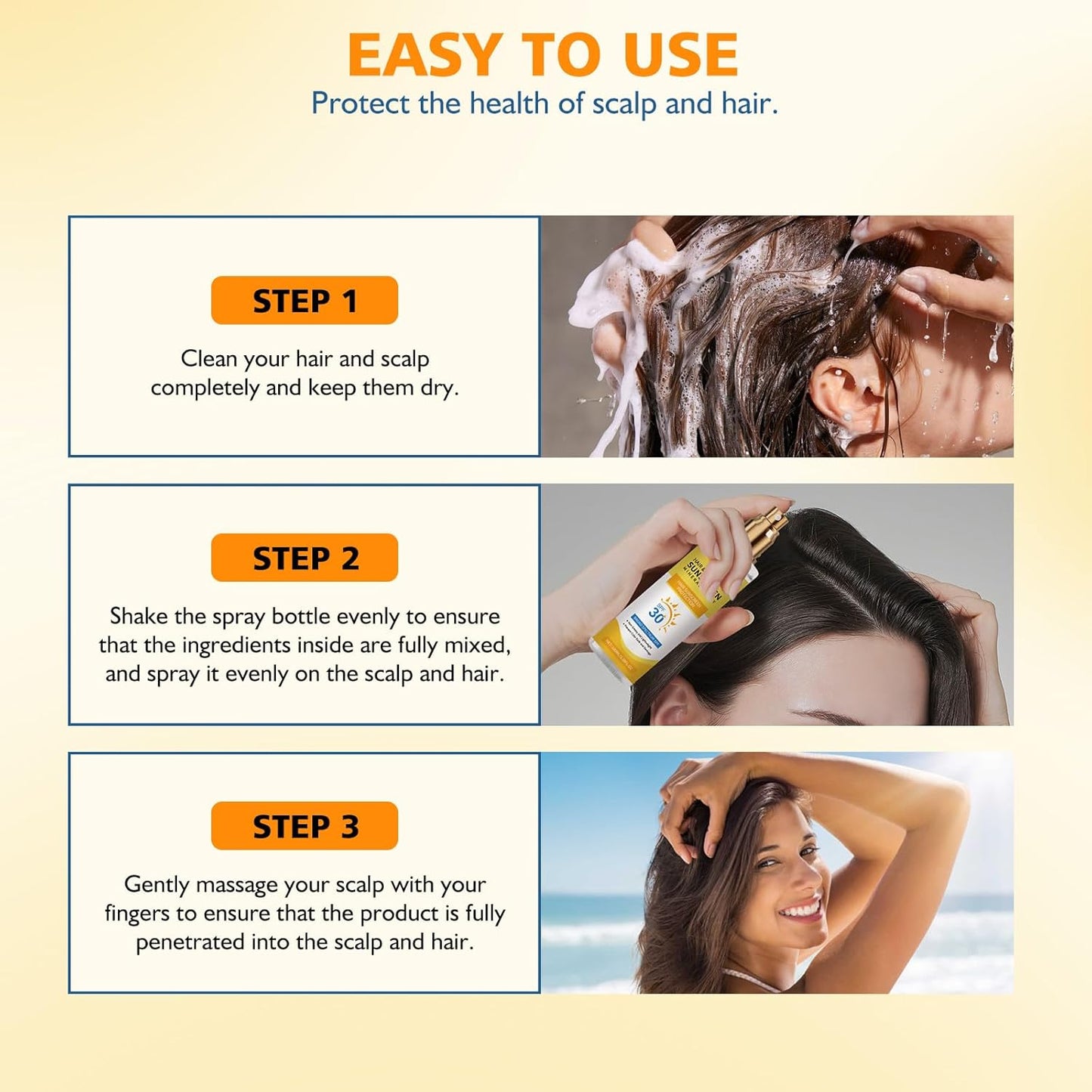 2PC Ultimate Hair & Scalp Sunscreen Spray SPF 30, Hair Sunscreen Spray UV Protection | Color-Lock UV Shield for Dyed/Highlighted | Beach & Pool Essentials | Defense Against Fade & Dryness-FemmiqueWomen