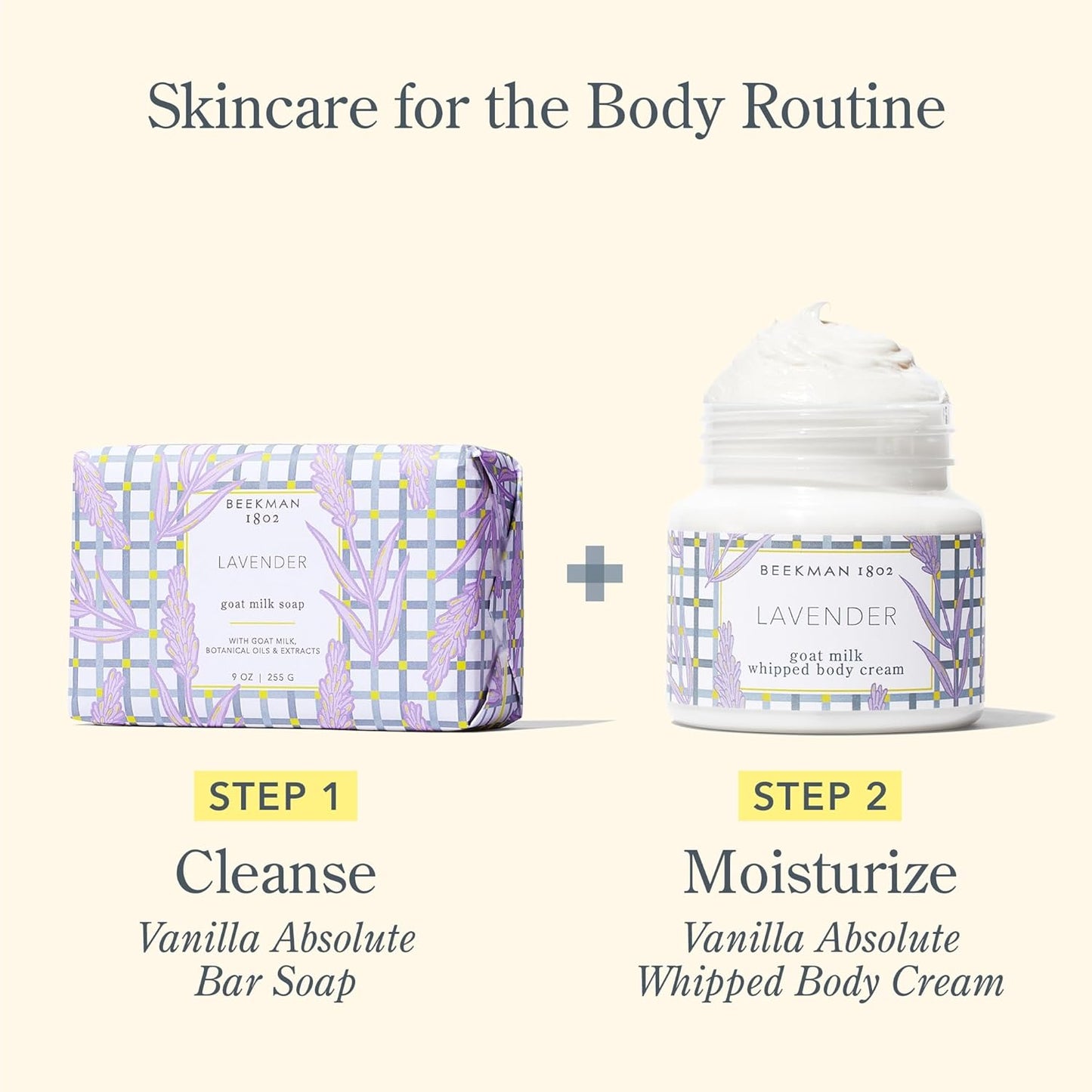 Beekman 1802 Whipped Body Cream, Lavender - Scented - 8 oz - Intensely Hydrating & Softens Skin - With Goat Milk - Good for Sensitive Skin - Cruelty Free-FemmiqueWomen