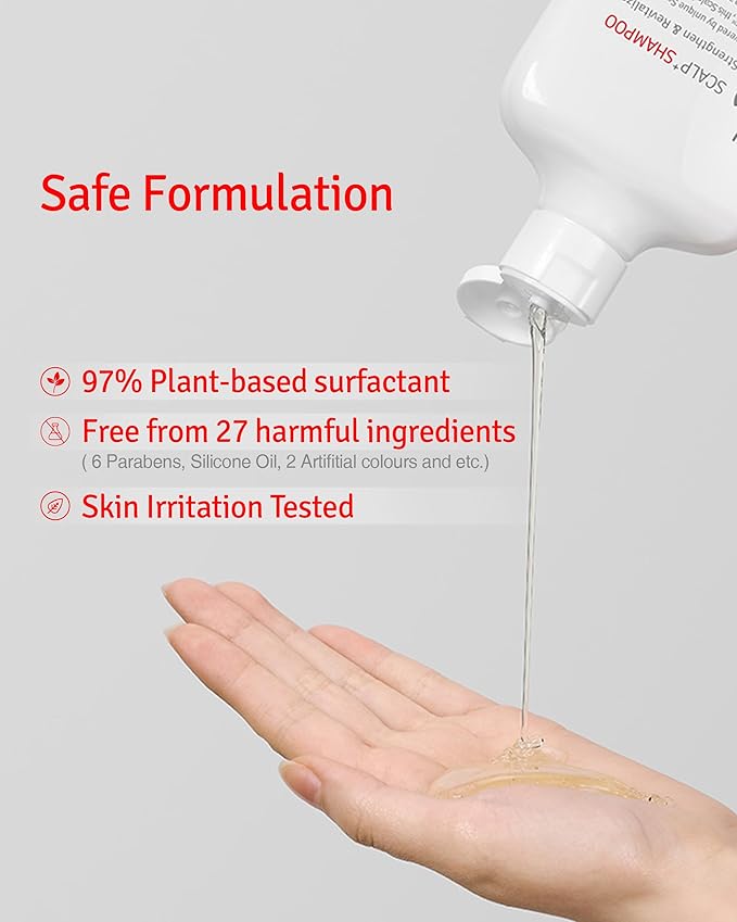 Scalp+ Shampoo for DHT Blocker, Hair Loss Relief - Moisture Anti-Aging Thickening Volumizing Fortifying & Repairing Hair Strength Fuller Hair with Vitamin C, Peptides, Biotin, 10.14 fl.oz.-FemmiqueWomen