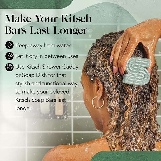 Kitsch Rosemary & Biotin Shampoo Bar - For Hair Growth, Strengthening, Thickening & Volumizing Shampoo for Women and Men - Free of Parabens, Sulfates & Silicones - Made in USA - 3.2 oz-FemmiqueWomen