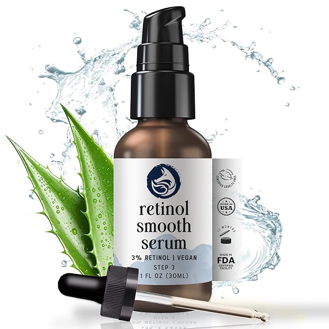 Retinol Face Serum - 3% Retinol - Anti Aging Night Serum - with Gotu Kola, Hyaluronic Acid, Horsetail Extract & Organic Jojoba Oil - 1oz by Foxbrim Naturals-FemmiqueWomen